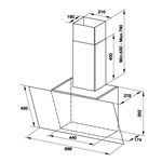 Máy hút mùi áp tường Hafele HH-WVG90C / Kiểu vát nghiêng, Ngang 90cm, mã số 533.89.013