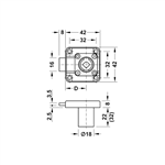 Vỏ Khóa Vuông Chốt Chết 22mm Hafele 232.26.621