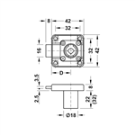 Vỏ Khoá Vuông Chốt Chết 26mm Hafele 232.26.651