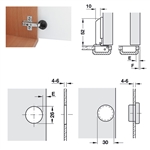 Bản Lề Lọt Lòng Metalla Mini A 110º Cửa Kính Hafele 311.01.075