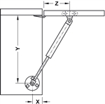 Pittong Đẩy Cánh Tủ 60N Hafele 373.82.906