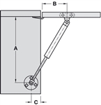 Pittong Đẩy Cánh Tủ 60N Hafele 373.82.906