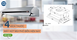 4 Kích thước máy hút mùi nhà bếp phổ biến nhất hiện nay