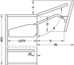 Tay Nâng Free Fold Short Hafele 493.05.730