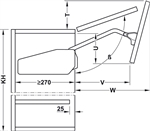 Tay Nâng Free Fold Short G4fs Nắp Xám Hafele 493.05.736