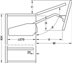 Tay Nâng 2 Cánh Free Fold Short Hafele 493.05.899