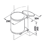 Thùng Rác Treo Sau Cửa Bản Lề Hafele 502.12.023