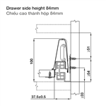 Ray Hộp Alto Giảm Chấn H84mm Hafele 552.03.781