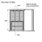 Khay Chia Ngăn Kéo 500mm Bằng Inox Hafele 552.52.390