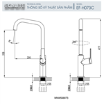 Vòi rửa chén nóng lạnh Kitchen Mixer Ecalite EF-H073C