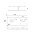 Chậu rửa chén inox Malloca MS 6304 ST