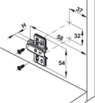 Đế bản lề Hafele 334.90.021