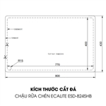 Chậu rửa chén Vision Manual Sink Ecalite ESD-8245HB