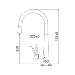 Vòi rửa chén nóng lạnh Malloca K095-SS / Inox 304, có dây rút