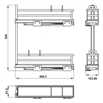 Kệ đựng chai lọ Hafele 549.20.890 - Cho tủ rộng 150 mm