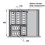 Khay chia hộc tủ 500mm bằng inox Hafele 552.52.893