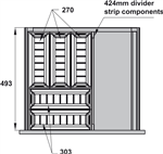 Khay chia ngăn kéo inox 500mm Hafele 552.52.891