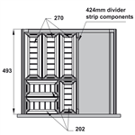 Khay chia ngăn kéo inox 500mm Hafele 552.52.891