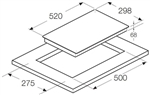 Bếp điện Domino 2 vùng nấu HC-R302A 536.01.620