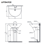 Chậu Rửa Chân Dài ToTo LPT947CS#W