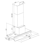 Máy Hút Mùi Âm Tủ 90cm Malloca Space MH 900SP / Cảm ứng, thép sơn đen và kính