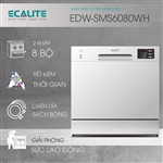 Máy Rửa Chén Mini 8 Bộ Ecalite EDW-SMS6080WH / Màu Trắng Tinh Tế