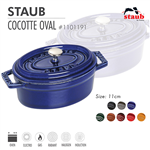 Nồi gang oval Staub 11 cm – Màu xanh đen