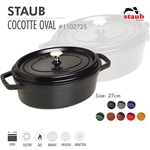 Nồi gang oval Staub 27 cm - Màu đen