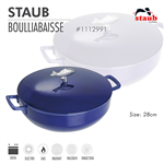 Nồi gang Staub Bouillabaisse nút hình cá 28 cm - màu xanh dương