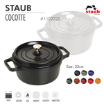 Nồi gang tròn Staub 22 cm – Màu đen