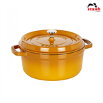 Nồi gang tròn Staub 22 cm – Màu vàng mù tạt