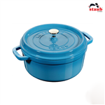 Nồi gang tròn Staub 24cm – Màu xanh dương nhạt