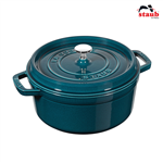 Nồi gang tròn Staub 24cm – Màu xanh ngọc Grade B