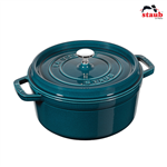 Nồi gang tròn Staub 26 cm – Màu xanh ngọc Grade B