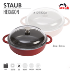 Nồi Hexagon Staub đỏ cherry 24 cm