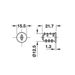 Ruột khóa tủ Symo 3000 Hafele 210.41.611