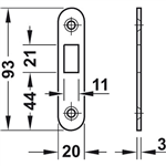 Thân Khoá Cho Cửa Trượt Hafele 911.26.330