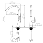 Vòi rửa chén nóng lạnh S-curve Ecalite EF-K114B