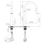 Vòi rửa chén nóng lạnh dây rút Pull-down Ecalite EF-K149B