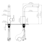 Vòi rửa chén nóng lạnh dây rút Pull-down Ecalite EF-K185S