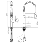 Vòi rửa chén nóng lạnh Pull-out Ecalite EF-K541B