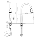 Vòi rửa chén nóng lạnh dây rút Pull-out Ecalite EF-K572C