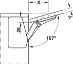 Bộ hộp lực Flap Fitting đơn Model C Hafele 372.91.408