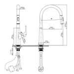 Vòi rửa chén nóng lạnh dây rút Pull-out Ecalite EF-K569C