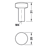 Quả nắm tủ H1340 Hafele 110.35.671