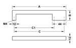 Tay nắm tủ 172mm H1380 Hafele 110.34.356