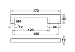 Tay nắm tủ 172mm H1380 Hafele 110.34.356