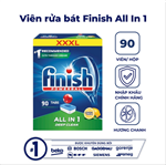 Viên rửa chén Finish All In 1 FVAT90LM 90V hương chanh