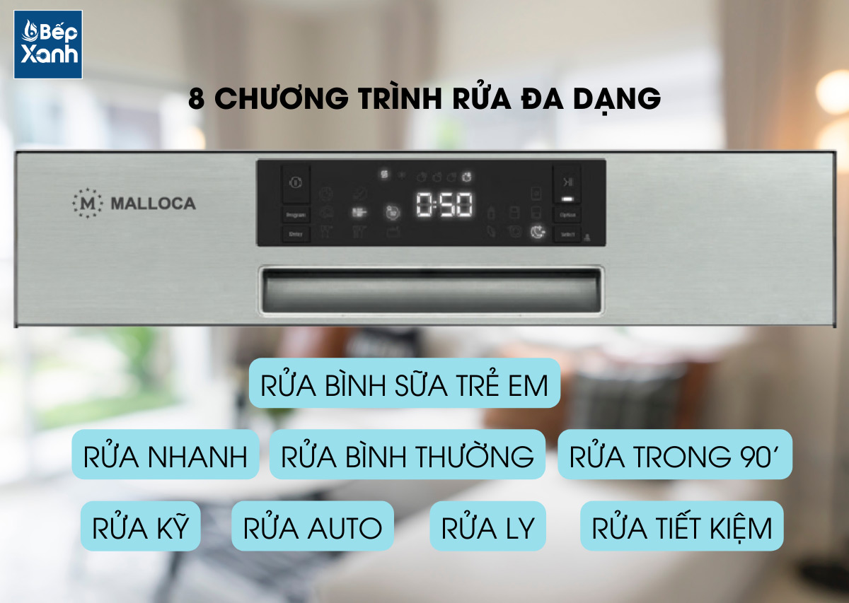 8 chương trình rửa đa dạng