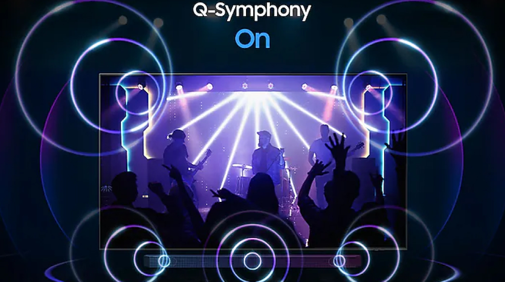 Q-Symphony kết hợp loa tivi với loa thanh - Smart Tivi Neo QLED 8K 85 inch Samsung QA85QN800C Q-Symphony kết hợp loa tivi với loa thanh - Smart Tivi Neo QLED 4K 65 inch Samsung QA65QN90C